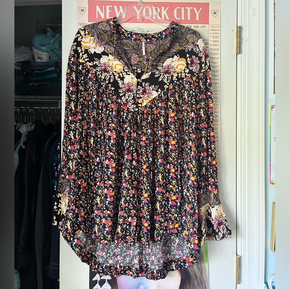 Free People Floral Tunic Dress Soze S